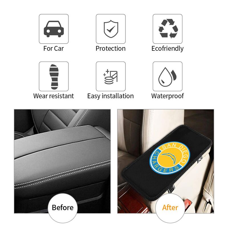 San Diego Chargers print car armrest protective cover Car center console armrest pad