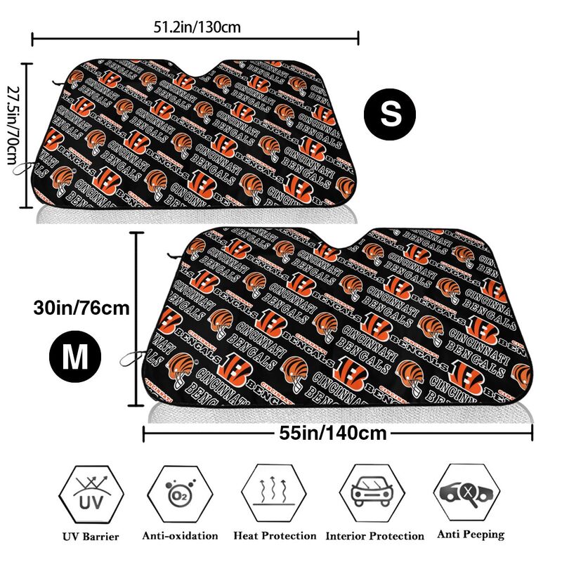 Cincinnati Bengals Printed suitable for front Car windshield sunshades Car windshield sunshades