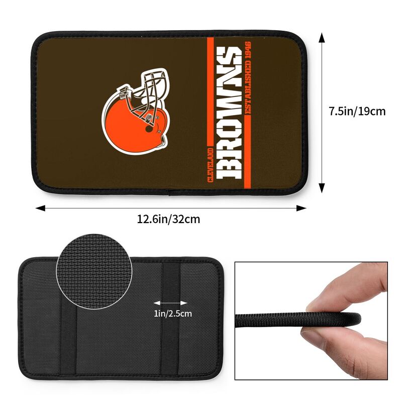 Cleveland Browns Printed car armrest box pad Protective pad