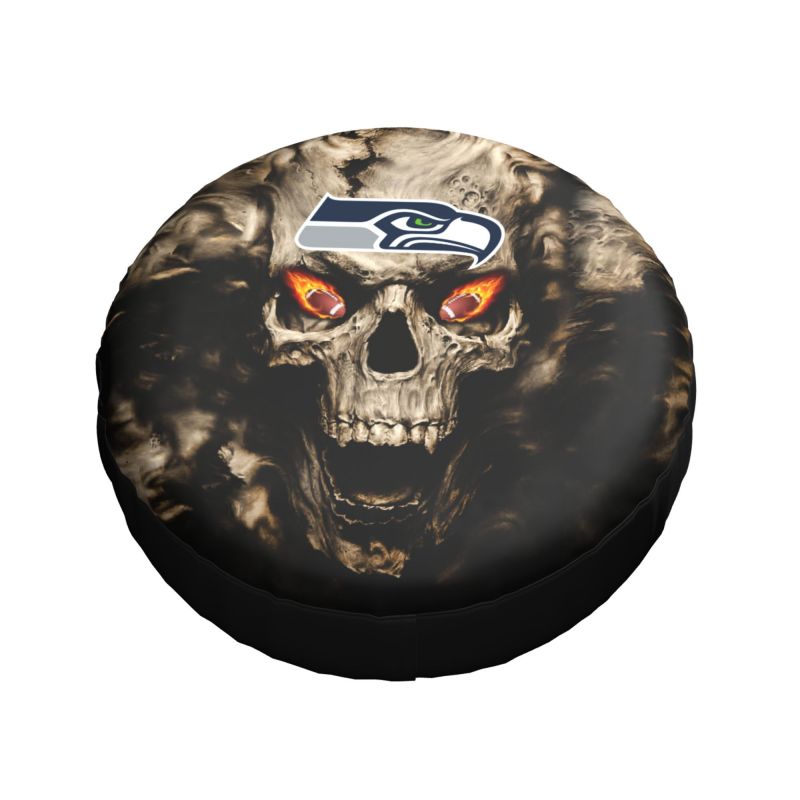Seattle Seahawks print Skull print car tire cover tire dust cover