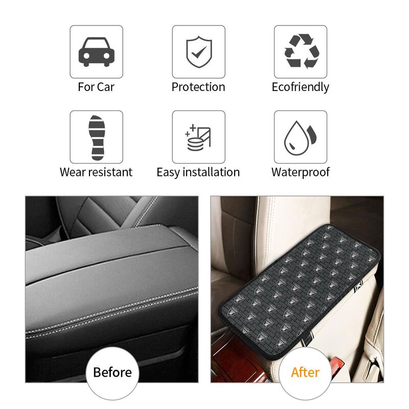 Car armrest box pad Las Vegas Raiders 3 Printed central armrest box pad protective pad