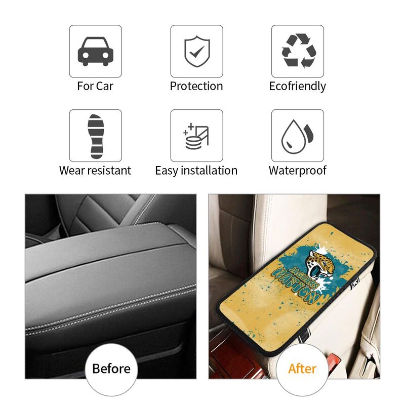 Jacksonville Jaguars print car center console armrest pad Car armrest box protective cover
