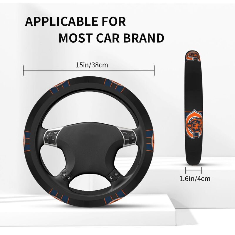 Chicago Bears Printed elastic steering wheel cover anti slip breathable