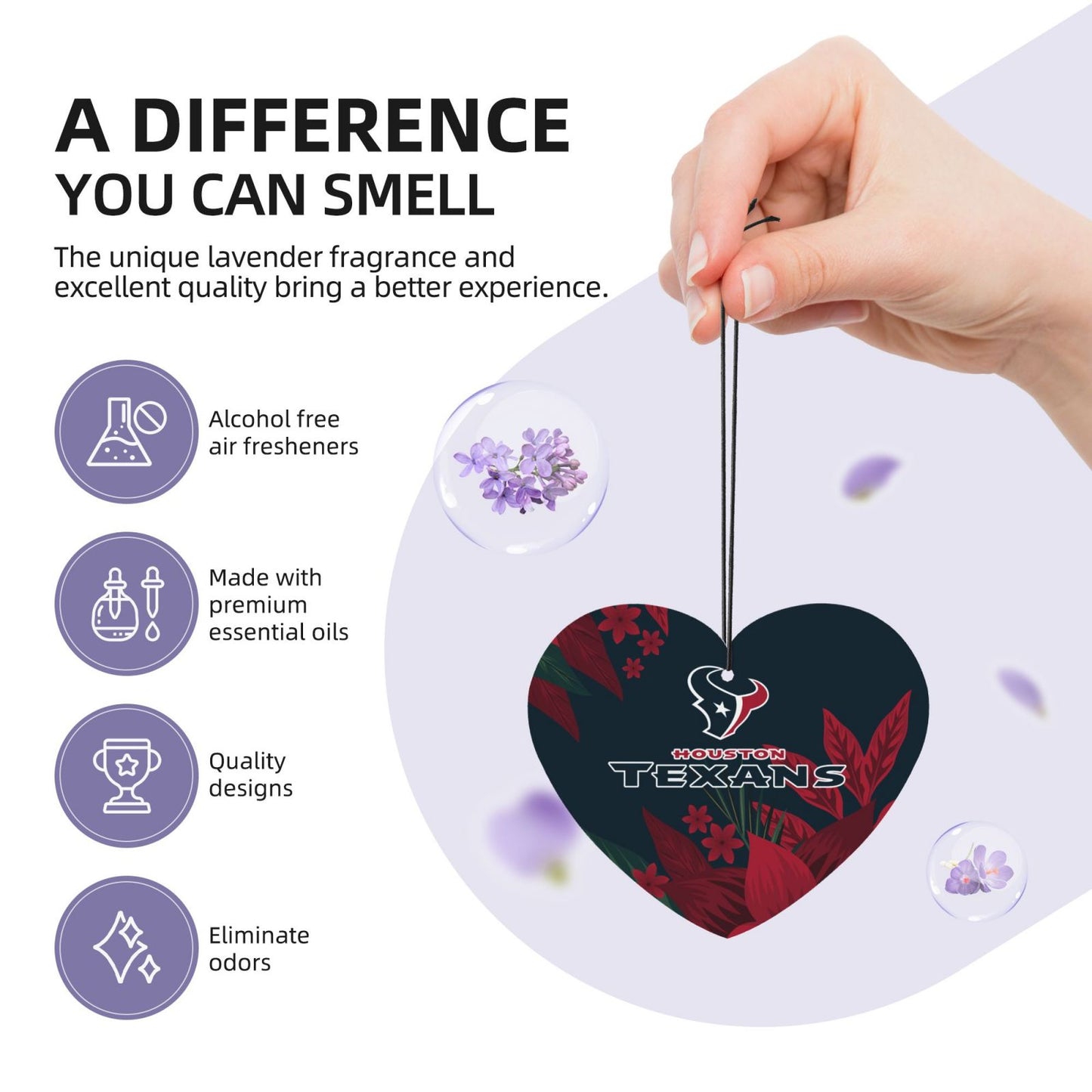 4pcs- Houston Texans car aromatherapy tablets Car Air Fresheners Cards Set