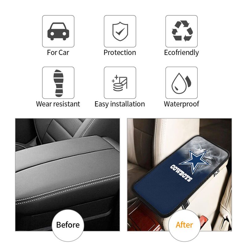Car armrest box pad Dallas Cowboys3 Printed central armrest box pad anti slip pad