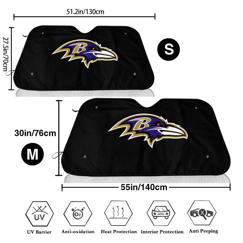 Baltimore Ravens Printed car windshield sunshade (multi size) front windshield sunshade