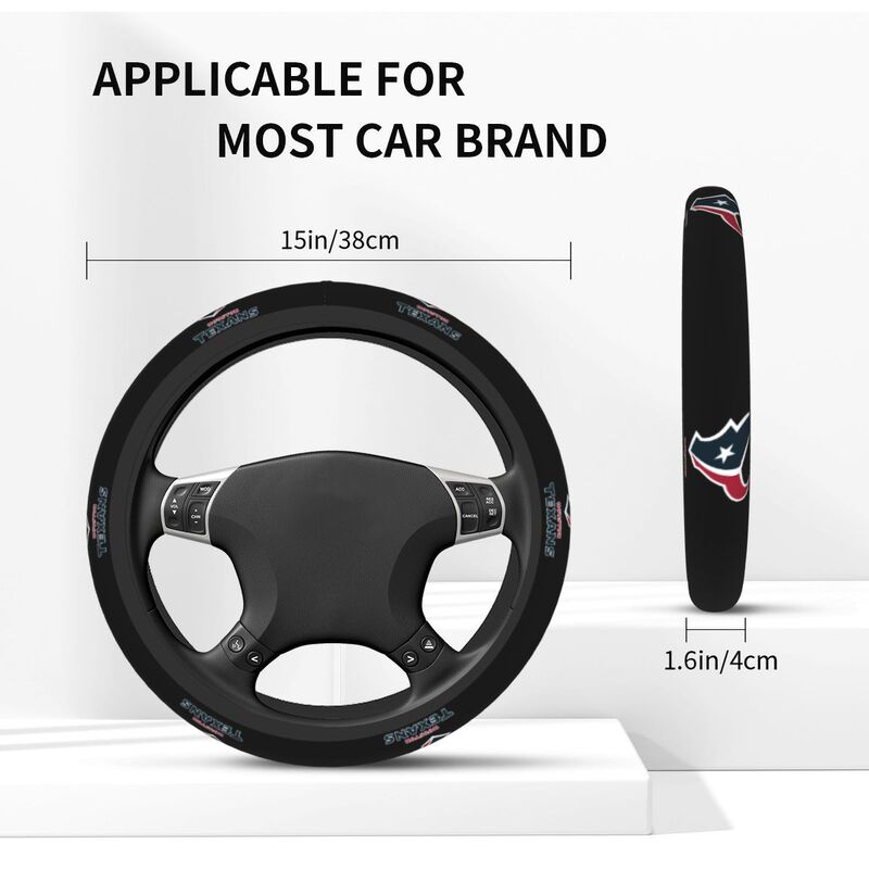 Houston Texans 1 Printed breathable elastic steering wheel cover anti slip cover