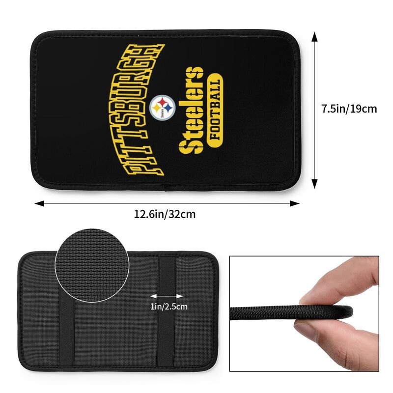 Car armrest box pad Pittsburgh Steelers 5 Printed central armrest box pad protective pad