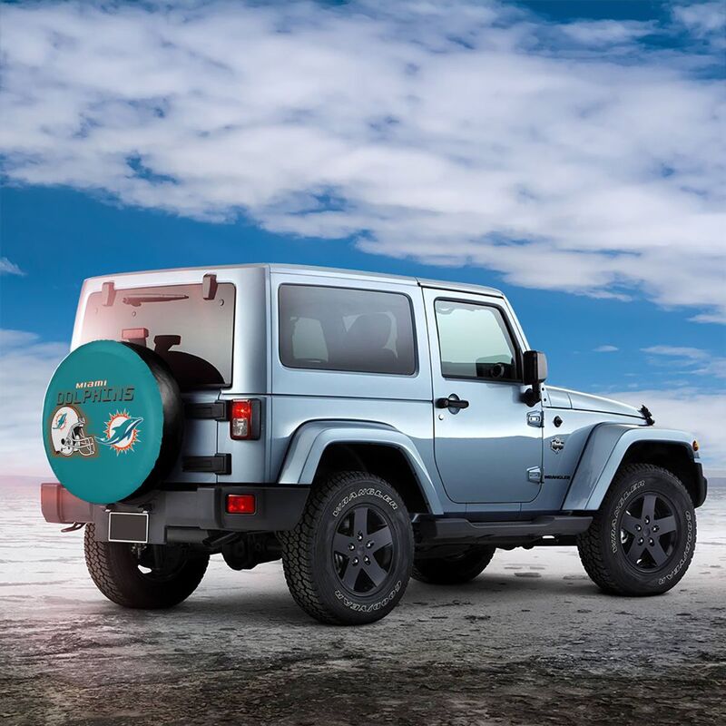Miami Dolphins Print car tire protection cover car spare tire dust protection covers