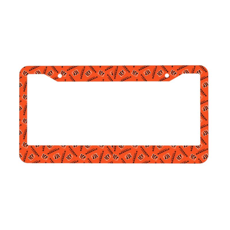 Cincinnati Bengals Print front rear license plate holder circular hole license plate holder (one pair)