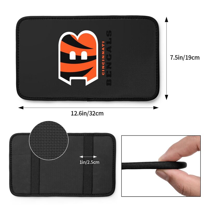 Car armrest box pad Cincinnati Bengals2 Printed central armrest box pad anti slip pad