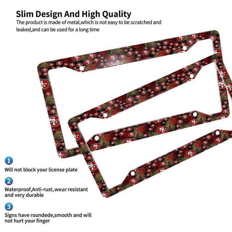 San Francisco 49ers Print Car license plate frame four hole license plate holder (one pair)