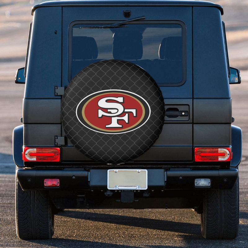 San Francisco 49ers Grid background car tire waterproof dustproof protective cover