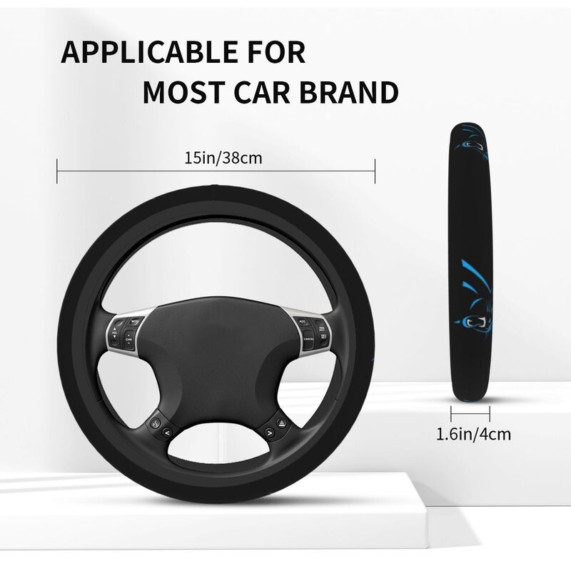 Carolina Panthers Printed breathable elastic steering wheel protective cover