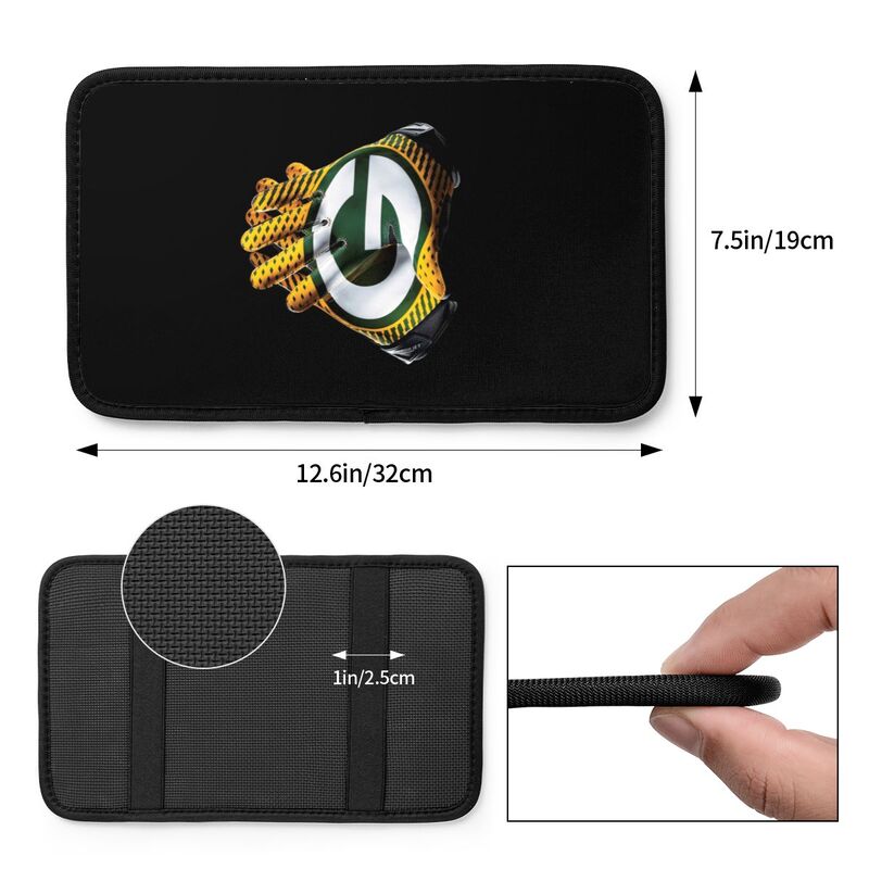 Green Bay Packers4 Printed car armrest box pad anti-abrasion pad
