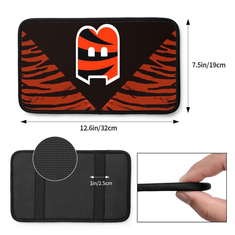 Car armrest box pad Cincinnati Bengals7 Printed central armrest box pad anti slip pad