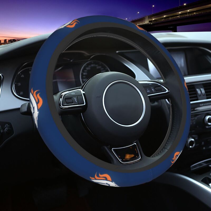 Denver Broncos Printed elastic steering wheel cover car protective cover