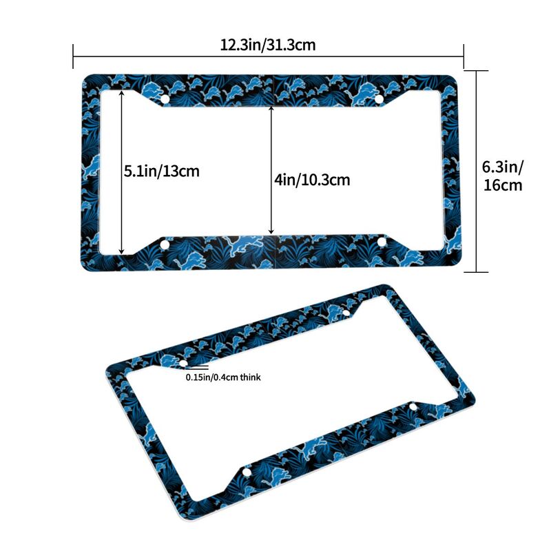 Detroit Lions Print Car license plate frame four hole license plate holder (one pair)