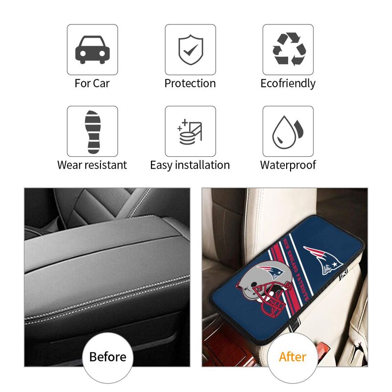 New England Patriots Print armrest protective cover car armrest box cushion