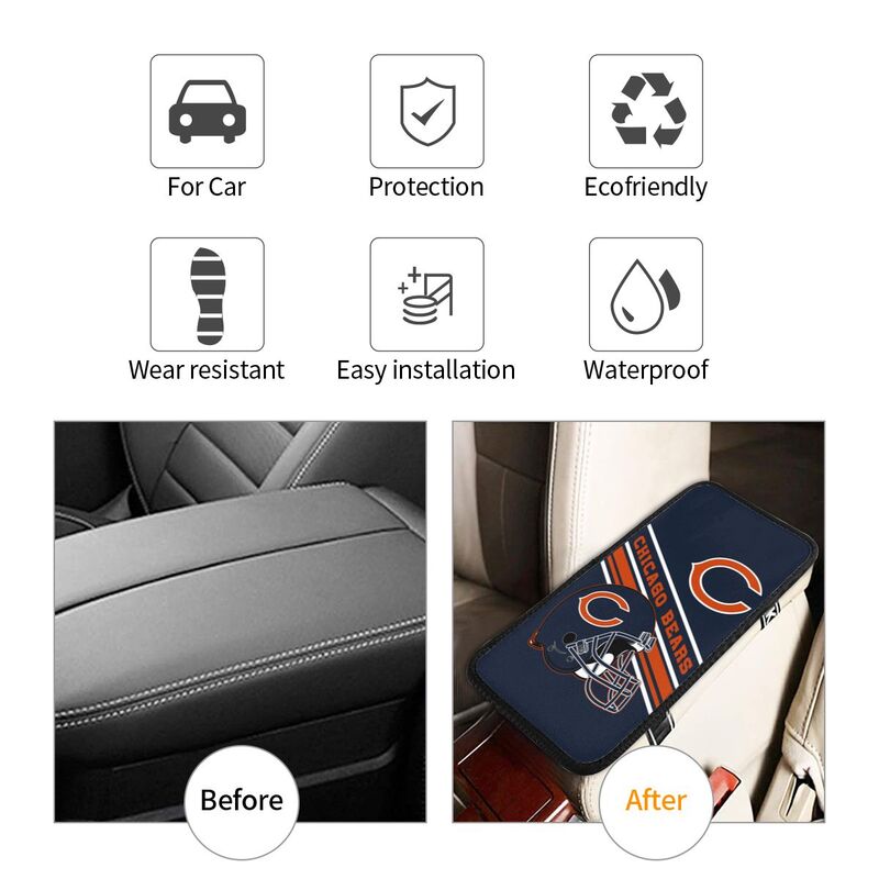 Chicago Bears Print armrest protective cover car armrest box cushion