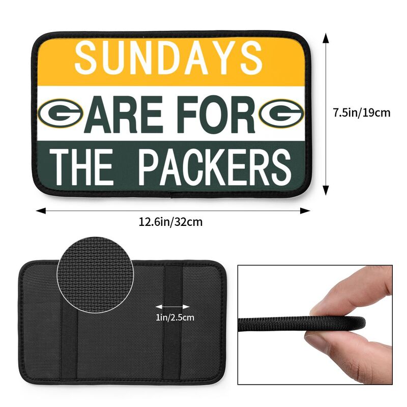 Green Bay Packers Personalized printed car armrest cover Car handrail box cushion