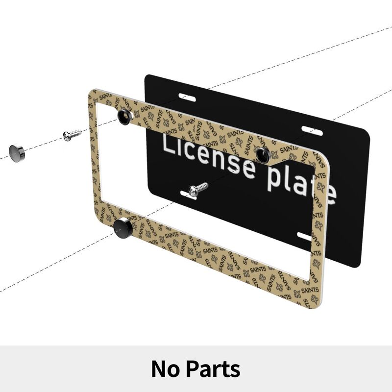 New Orleans Saints Print front rear license plate holder circular hole license plate holder (one pair)