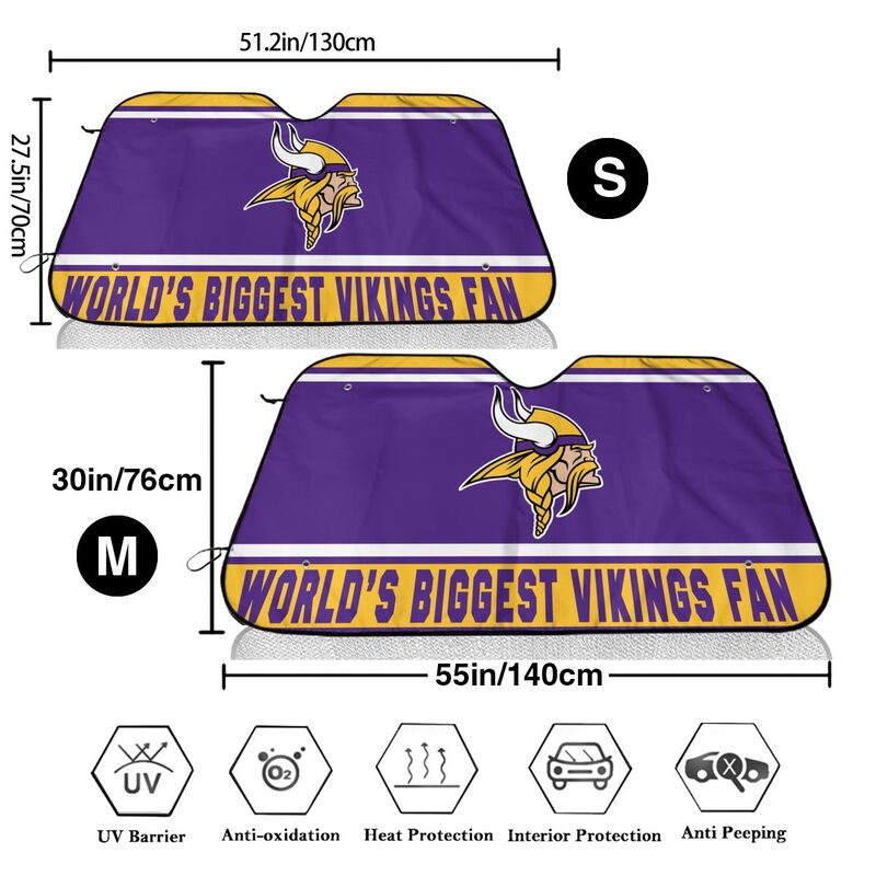 Minnesota Vikings Printing is suitable for car front windshield sunshades Car windshield sunshades