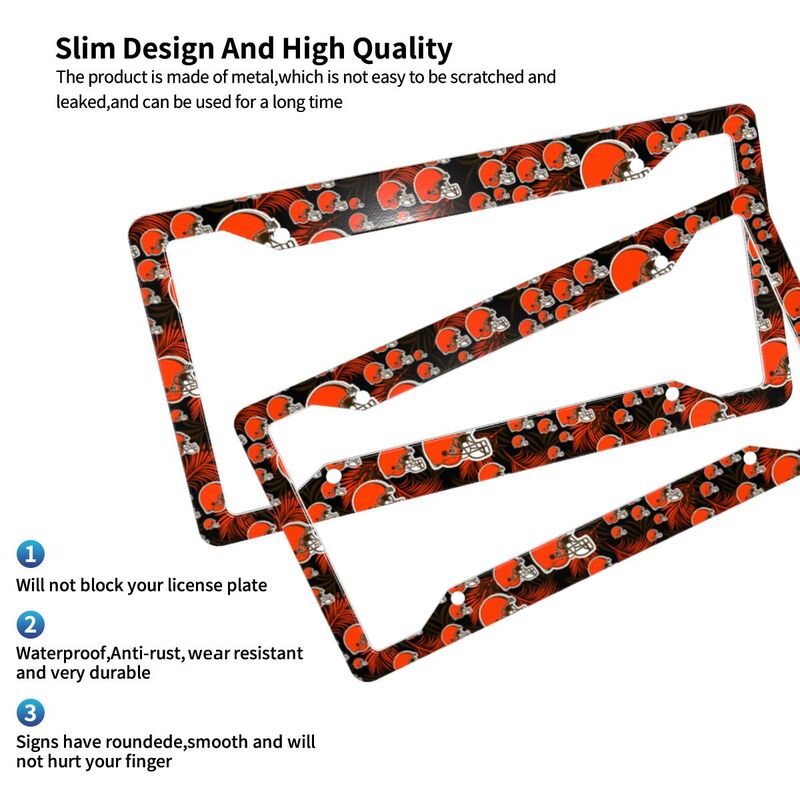 Cleveland Browns Print Car license plate frame four hole license plate holder (one pair)