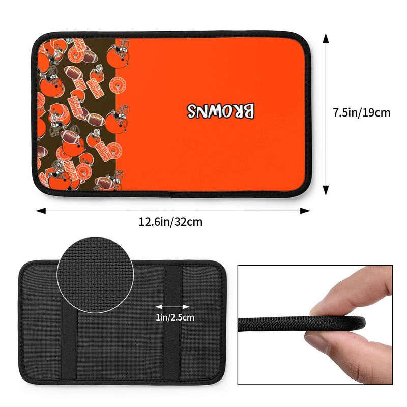 Cleveland Browns print Car center console armrest pad car armrest protective cover