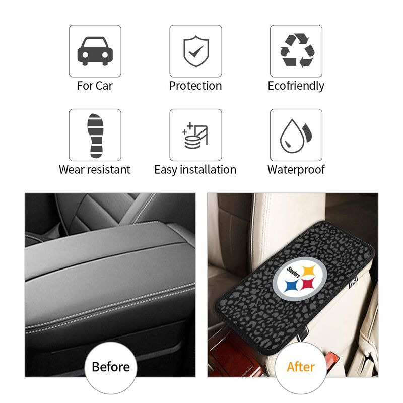 Pittsburgh Steelers print Car handrail box cushion Personalized car armrest cover