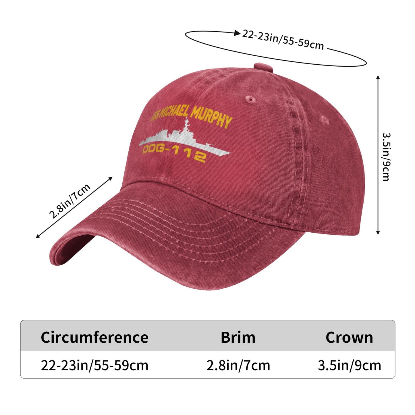 USS Michael Murphy (DDG-112) Printed unisex baseball cap adjustable cap veteran gift