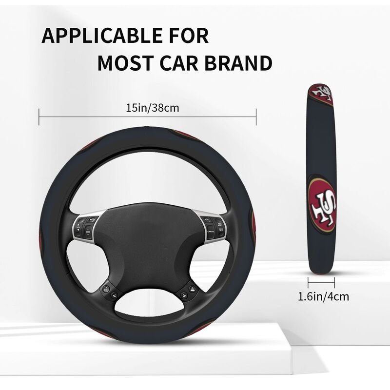 San Francisco 49ers 1 Printed car anti-skid cover elastic steering wheel cover