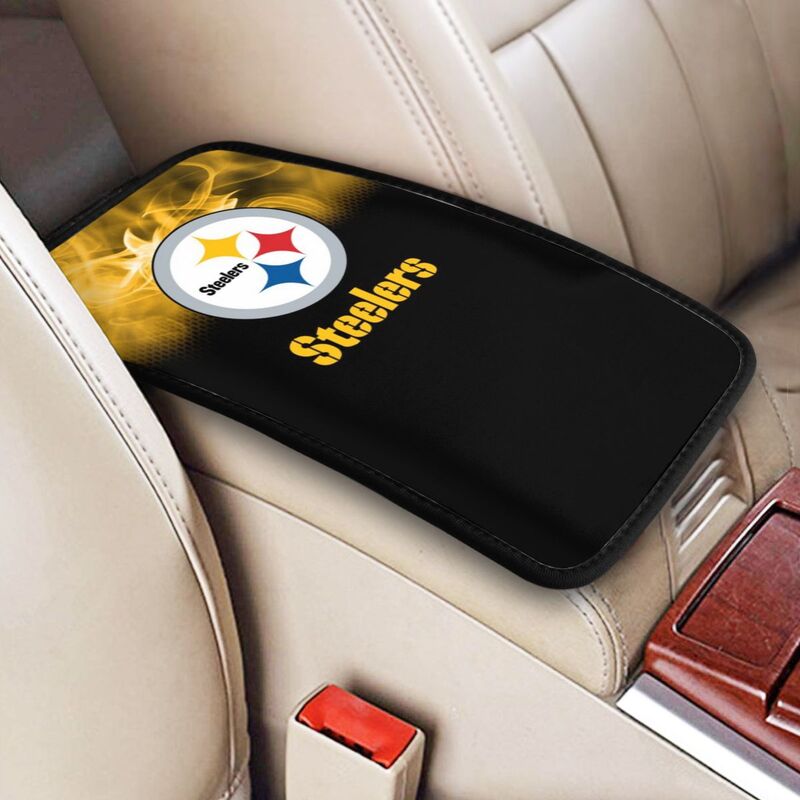 Car armrest box pad Pittsburgh Steelers 9 Printed central armrest box cushion protective pad