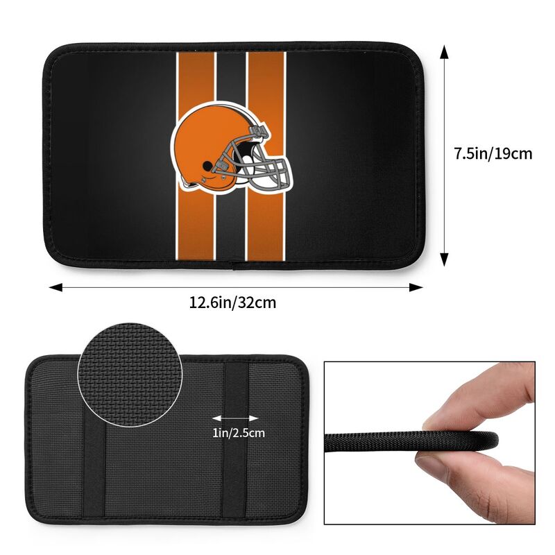 Car armrest box pad Cleveland Browns 1 Printed center armrest box pad protective pad
