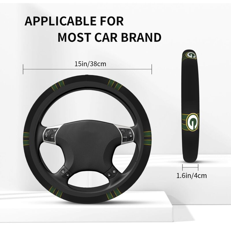 Green Bay Packers 5 Printed car anti-skid cover elastic steering wheel cover