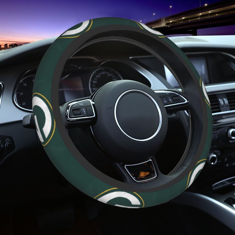 Green Bay Packers 2 Printed breathable elastic steering wheel anti slip cover