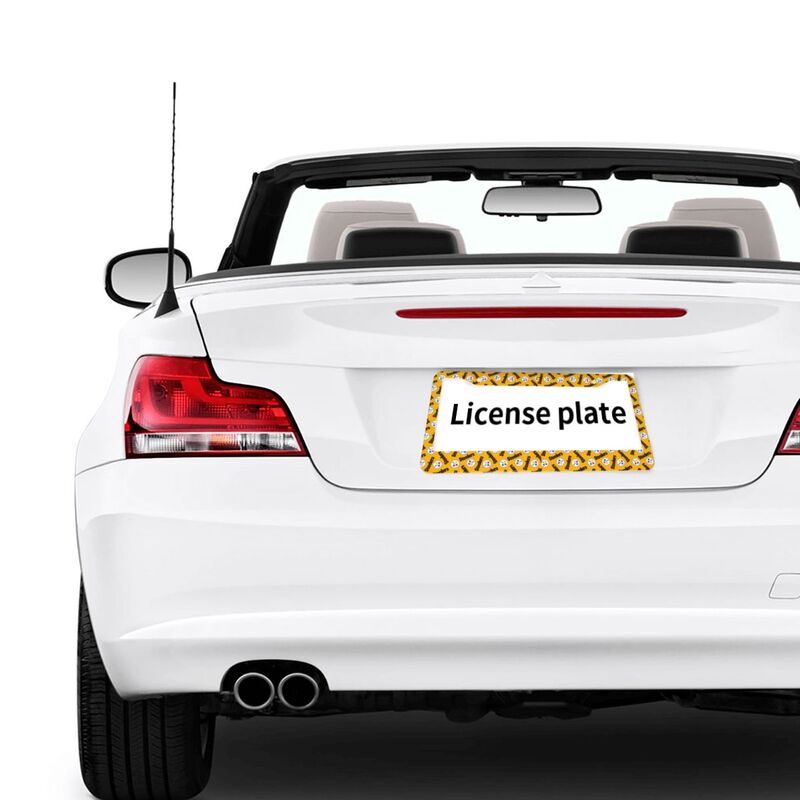 Pittsburgh Steelers Print front rear license plate holder circular hole license plate holder (one pair)