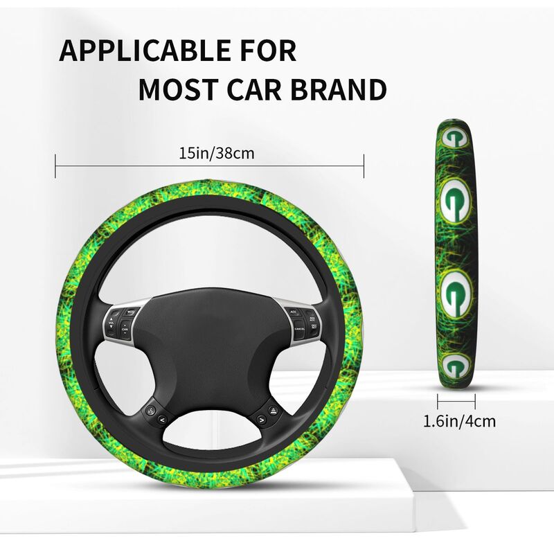 Green Bay Packers 4 Printed car anti-skid cover elastic steering wheel cover