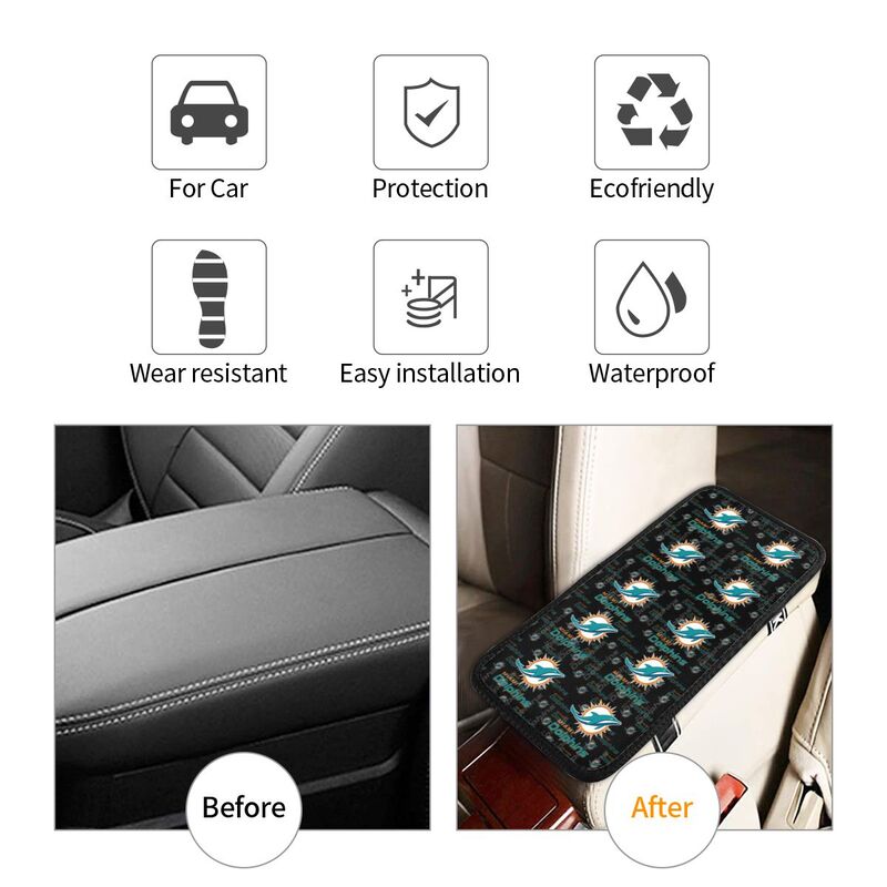 Miami Dolphins Printing car armrest box protective pad