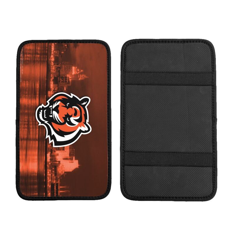 Car armrest box pad Cincinnati Bengals 1 Printed center armrest box pad protective pad