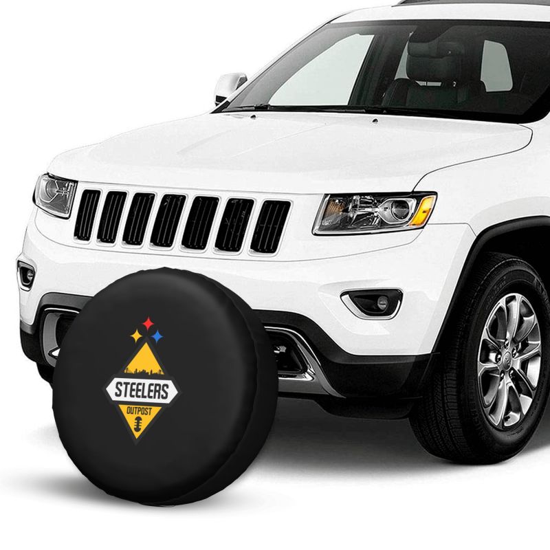 Pittsburgh Steelers 2 Car tire protective cover waterproof and dustproof tire cover
