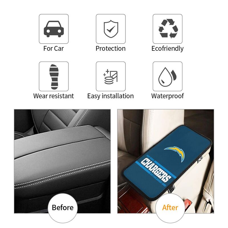 San Diego Chargers Printed car armrest box pad Protective pad