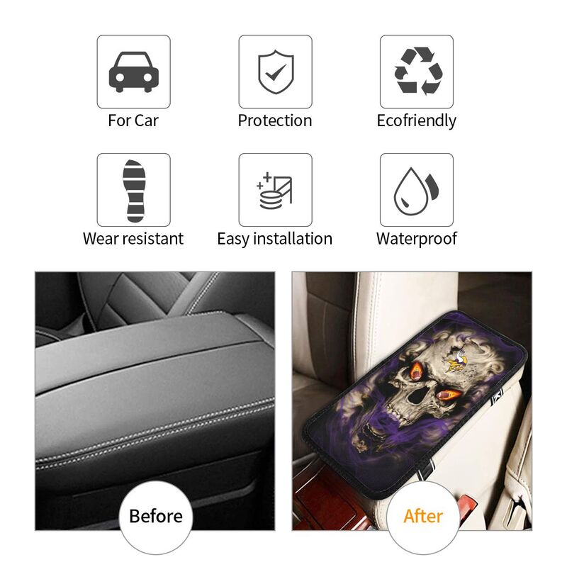 Minnesota Vikings Printed car armrest box pad elbow support anti slip pad