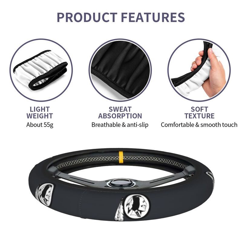 Washington Commanders 1 Printed elastic steering wheel cover anti slip breathable