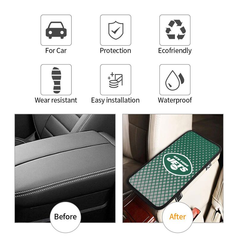 New York Jets Car handrail box cushion Personalized printed car armrest cover