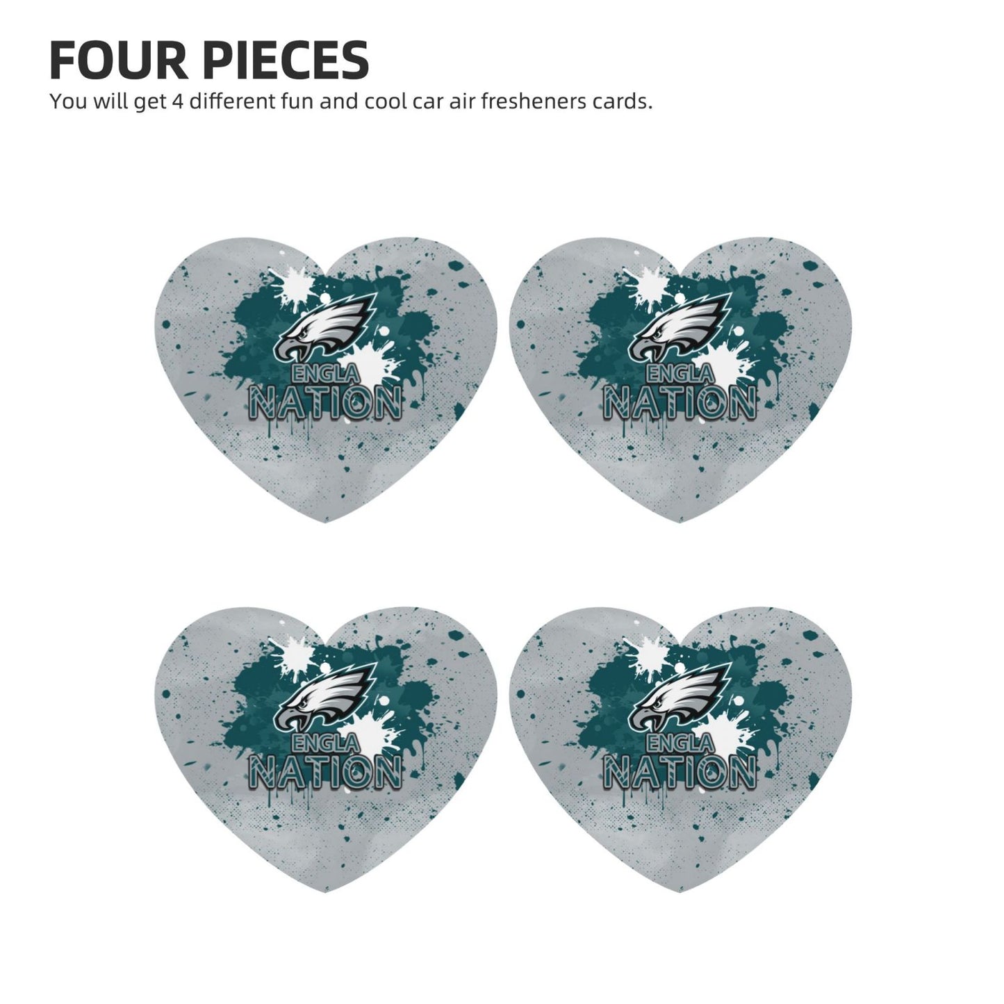 4-pcs Philadelphia Eagles Car Air Fresheners Cards Set car aromatherapy tablets