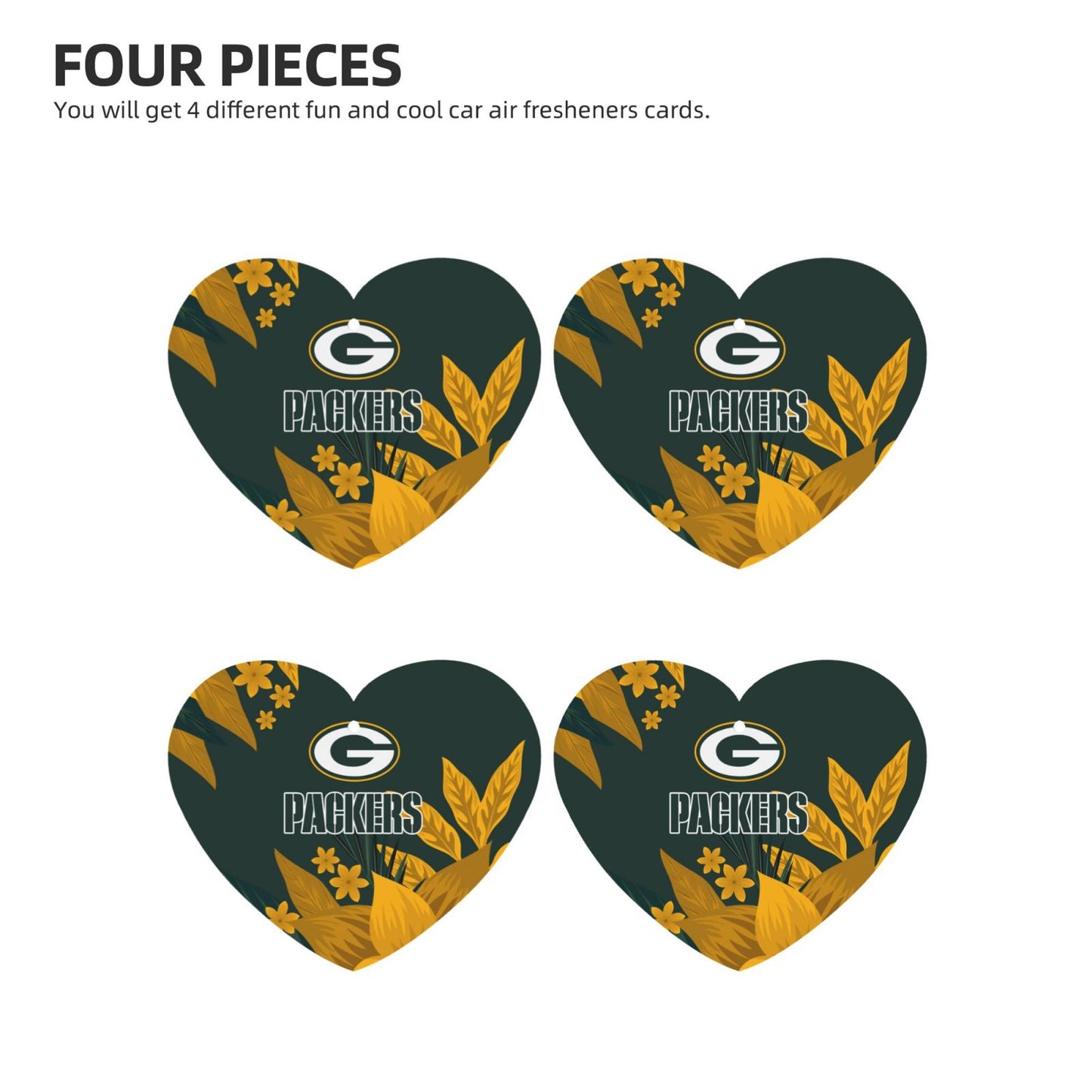 4pcs- Green Bay Packers car aromatherapy tablets Car Air Fresheners Cards Set