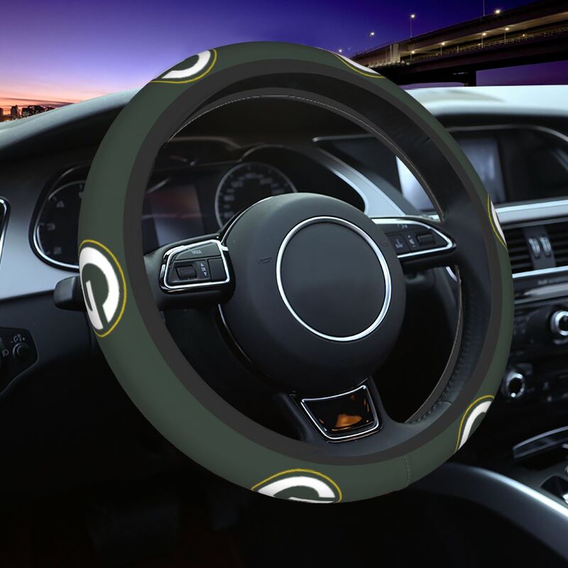 Green Bay Packers 5 Printed breathable elastic steering wheel cover anti slip cover