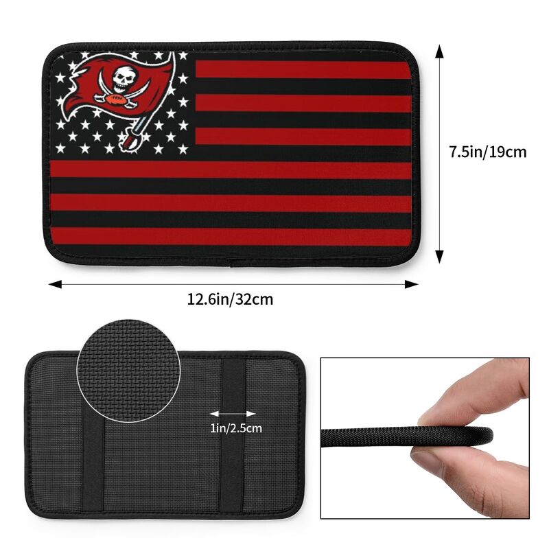 Car armrest box pad Tampa Bay Buccaneers 3 Printed center armrest box pad protective pad