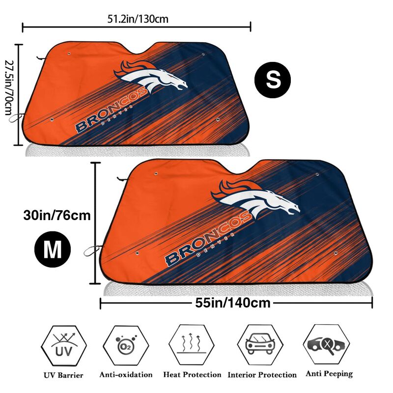 Denver Broncos Print car windshield sunshade panel car windshield sunshade cover multiple sizes